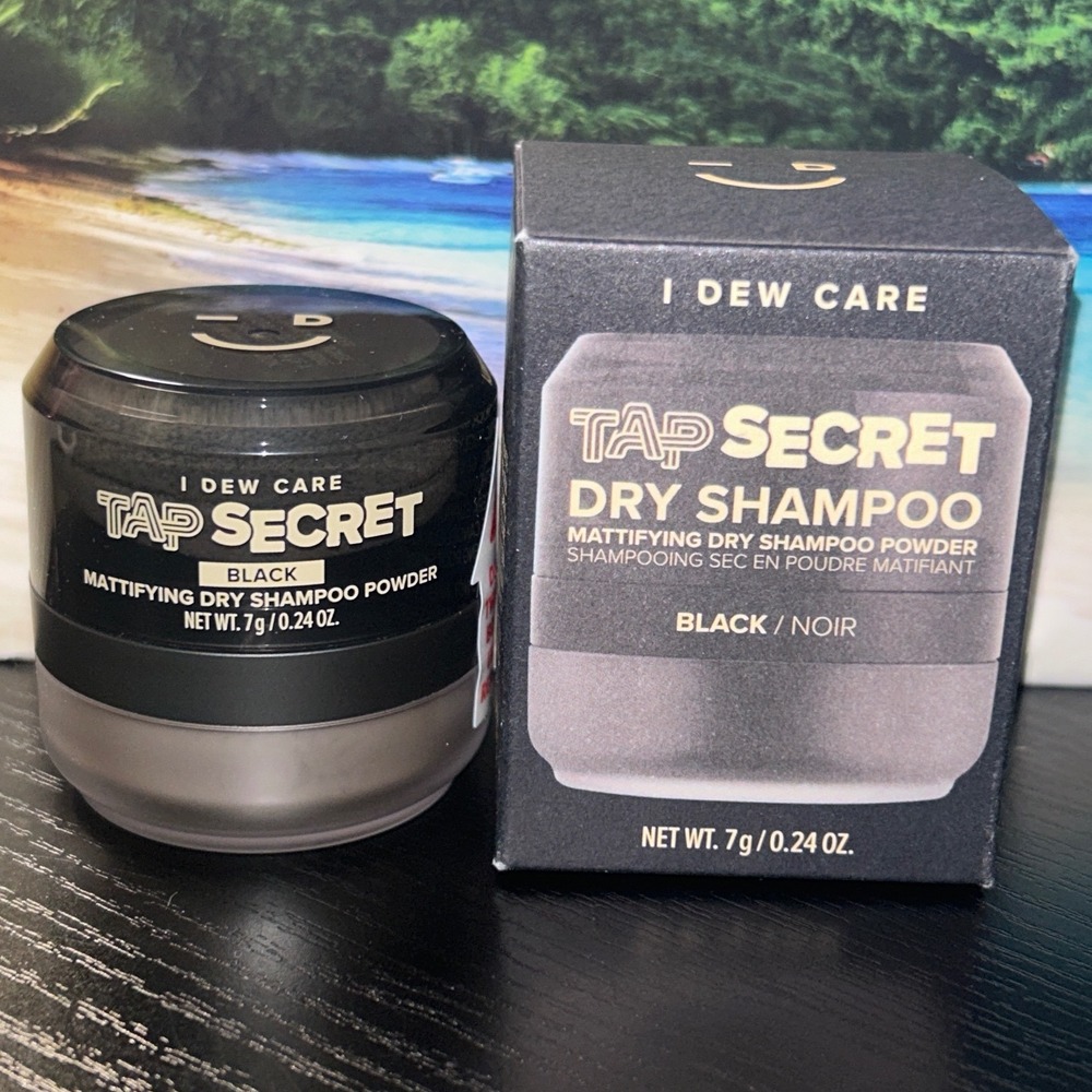 I Dew Care Tap Secret Mattifying Dry Shampoo Powder Black 7g 0.24oz New in Box